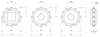 Moulded Solid Drive and Idler Sprockets — 1010 Series dimension drawing — Regina Conveyor Catalogue p215