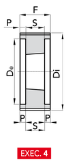 Chiaravalli HTD® Taper-Lock® Timing Pulley 8M-50 (8 mm pitch, 50 mm belt) — EXEC. 4 dimension drawing