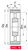 Chiaravalli HTD® Taper-Lock® Timing Pulley 8M-85 (8 mm pitch, 85 mm belt) — EXEC. 12 dimension drawing