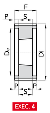 Chiaravalli HTD® Taper-Lock® Timing Pulley 8M-85 (8 mm pitch, 85 mm belt) — EXEC. 4 dimension drawing