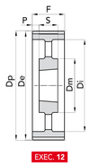 Chiaravalli HTD® Taper-Lock® Timing Pulley 14M-85 (14 mm pitch, 85 mm belt) — EXEC. 12 dimension drawing