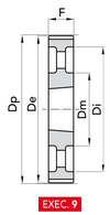 Chiaravalli HTD® Taper-Lock® Timing Pulley 14M-85 (14 mm pitch, 85 mm belt) — EXEC. 9 dimension drawing