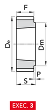 Chiaravalli Poly Chain® GT Timing Pulley 8M-21 (8 mm pitch, 21 mm belt) — EXEC. 3 dimension drawing