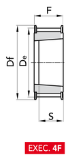 Chiaravalli Poly Chain® GT Timing Pulley 8M-21 (8 mm pitch, 21 mm belt) — EXEC. 4F dimension drawing