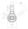 Chiaravalli CHT® Rotating Tensioner CHT-T — dimensioned drawing (letters as in the table)