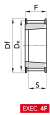 Chiaravalli Poly Chain® GT Timing Pulley 8M-36 (8 mm pitch, 36 mm belt) — EXEC. 4F dimension drawing