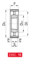 Chiaravalli Poly Chain® GT Timing Pulley 8M-62 (8 mm pitch, 62 mm belt) — EXEC. 10 dimension drawing