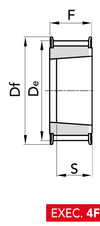 Chiaravalli Poly Chain® GT Timing Pulley 8M-62 (8 mm pitch, 62 mm belt) — EXEC. 4F dimension drawing