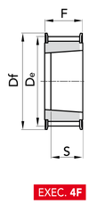 Chiaravalli Poly Chain® GT Timing Pulley 14M-20 (14 mm pitch, 20 mm belt) — EXEC. 4F dimension drawing