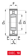 Chiaravalli Poly Chain® GT Timing Pulley 14M-37 (14 mm pitch, 37 mm belt) — EXEC. 10 dimension drawing