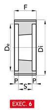 Chiaravalli Poly Chain® GT Timing Pulley 14M-125 (14 mm pitch, 125 mm belt) — EXEC. 6 dimension drawing