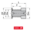 Chiaravalli T Metric Timing Pulley 16 T2,5 (2.5 mm pitch, 6 mm belt) — EXEC. 0F dimension drawing