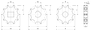 Machined Double Row Solid Drive and Idler Sprockets — 2556 Series dimension drawing — Regina Conveyor Catalogue p267