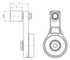 Chiaravalli CHT® Belt Tensioner CHT-TRU — dimensioned drawing (letters as in the table)