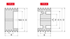 Chiaravalli V-Belt Pulley Pilot Bore SPB 5 Grooves — dimensioned drawing