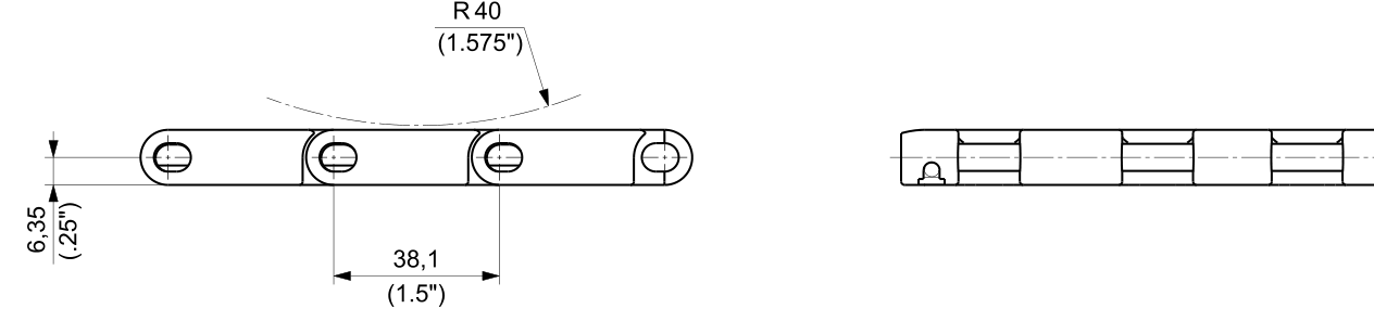 ULF UCC Series dimension drawing — Regina Conveyor Catalogue p295