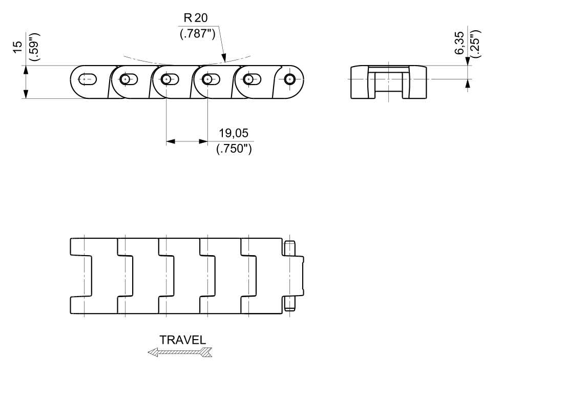 ULF UCC 138 Series dimension drawing — Regina Conveyor Catalogue p297