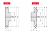 Chiaravalli V-Belt Pulley Pilot Bore SPC 1 Groove — dimensioned drawing