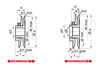 Chiaravalli Adjustable V-Belt Pulley PRB 1 Groove — dimensioned drawing
