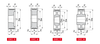 Chiaravalli V-Belt Pulley PPV-L Micro-V 8 Grooves — dimensioned drawing