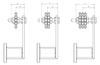 Chiaravalli CHT® Tensioner CHT-ER Front-Mounted — dimensioned drawing (letters as in the table)