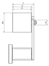 Chiaravalli CHT® Rotating Belt Tensioner CHT-ERU — dimensioned drawing (letters as in the table)