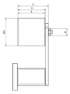 Chiaravalli CHT® Rotating Belt Tensioner CHT-ERU Front-Mounted — dimensioned drawing (letters as in the table)