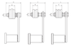 Chiaravalli CHT® Chain Tensioner CHT-EGE Front-Mounted — dimensioned drawing (letters as in the table)