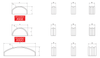 Chiaravalli CHT® Chain Slider Replacement ASGE / ASGO / ASGA — dimensioned drawing (letters as in the table)