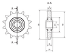 Chiaravalli CHT® Tensioner Sprocket CHT-TN — dimensioned drawing (letters as in the table)
