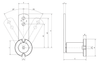 Chiaravalli CHT® Rotating Tensioner CHT-E SS — dimensioned drawing (letters as in the table)