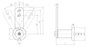 Chiaravalli CHT® Tensioner CHT-E SS Front-Mounted — dimensioned drawing (letters as in the table)