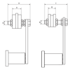 Chiaravalli CHT® Rotating Tensioner CHT-EGE SS — dimensioned drawing (letters as in the table)