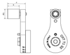 Chiaravalli CHT® Rotating Tensioner CHT-TRU SS — dimensioned drawing (letters as in the table)
