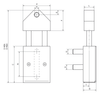 Chiaravalli CHT® Tensioner CHT-AS SS — dimensioned drawing (letters as in the table)