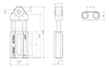 Chiaravalli CHT® Tensioner CHT-L — dimensioned drawing (letters as in the table)