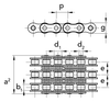 Chiaravalli QRC Roller Chain ASA 80-3 Triplex — 5 m Pack — dimension drawing