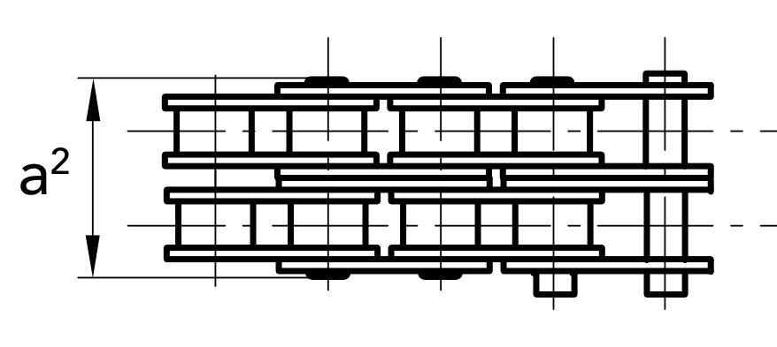 Chiaravalli QRC Straight Plate Chain 12B2 Duplex — 5 m Pack — dimension drawing (2 of 2)