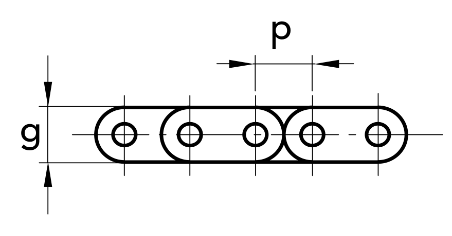 Chiaravalli QRC Straight Plate Chain 08B-1 Simplex — 5 m Pack — dimension drawing (1 of 2)