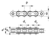 Chiaravalli QRC Nickel-Plated Roller Chain 06B-1 Simplex — 5 m Pack — dimension drawing