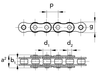 Chiaravalli QRC Roller Chain 083-1 Simplex — 100 m Roll — dimension drawing