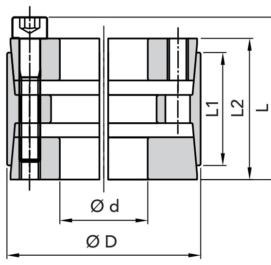 Chiaravalli Locking Element RCK 11 (Self Centring) — dimension drawing