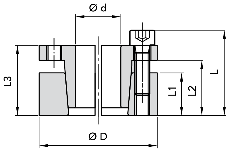 Chiaravalli Locking Element RCK 13 (Self Centring) — dimension drawing