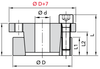 Chiaravalli Locking Element RCK 15 (Self Centring) — dimension drawing