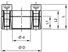Chiaravalli Locking Element RCK 45 (Not Self Centring) — dimension drawing