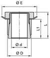 Chiaravalli Locking Element RCK 55 (Self Centring) — dimension drawing