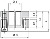 Chiaravalli Locking Element RCK 60 (Self Centring) — dimension drawing