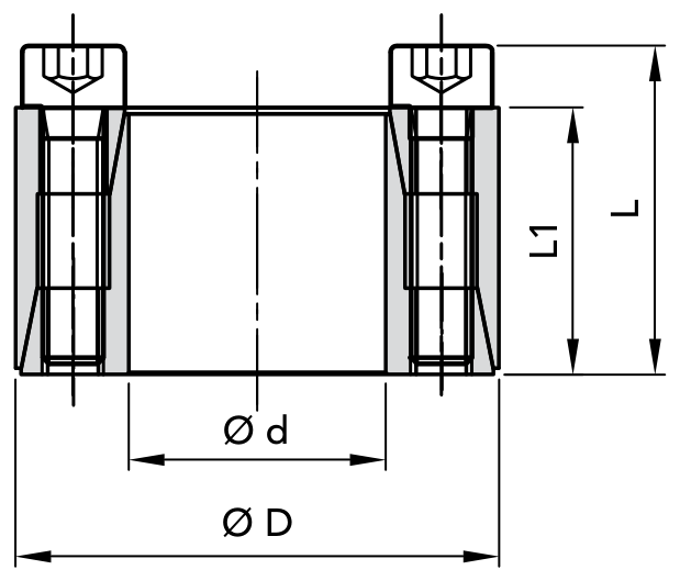 Chiaravalli Locking Element RCK 61 (Self Centring) — dimension drawing