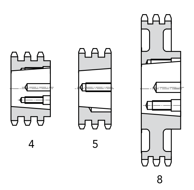 Chiaravalli Taper-Lock® Chain Sprocket 16B-3 Triplex (1″) — dimension drawing