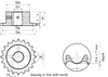 Chiaravalli THF Chain Sprocket with Hole + Keyway + Screw Holes 16B-1 (1″ × 17.02 · Z 20–25) — dimension drawing